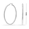 925 Sterling Silver Extra Large Hoop Earrings for Women Diamond-Cut Classic Italian Design Earring Hoops for Women 60MM