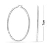 925 Sterling Silver Large Diamond-Cut Classic Italian Design Hoop Earrings for Women 70MM