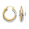 925 Sterling Silver Two-Tone Intertwining Round Oval Shape Tube Polished Hoop Earrings for Women