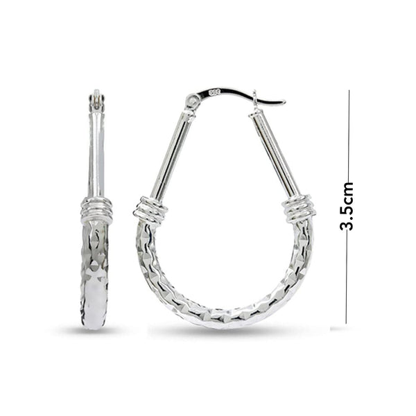 925 Sterling Silver Click-Top Oval Hoop Earrings for Women and Girls