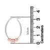 925 Sterling Silver 14K Rose-Gold Plated Light-Weight Oval Two-Tone Bead Ball Hoop Earrings for Women