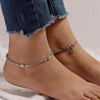 925 Sterling Silver Antique Oxidized Ball Bead Chain Anklets for Women