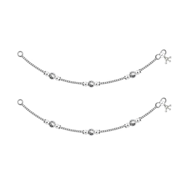 925 Sterling Silver Modern Designer Bead Anklets for Women And Girls