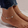 925 Sterling Silver Antique Oxidized Box Chain Anklets for Women