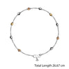 925 Sterling Silver Designer Multi Tone Diamond Cut Bead Anklets for Women And Girls ;10.5 Inches