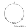 925 Sterling Silver Diamond Cut Bead Anklets for Women