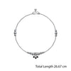 925 Sterling Silver Diamond Cut Black Bead Anklets for Women