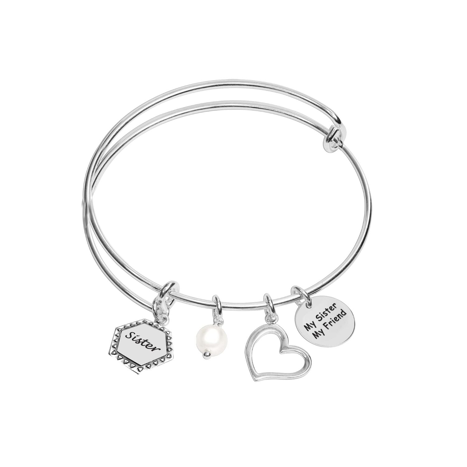 LeCalla - Buy 925 sterling silver my sister my friend with heart pearl ...