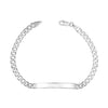 925 Sterling Silver Designer Curb Chain ID Bracelet for Men and Boys 22 CM