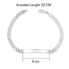 925 Sterling Silver Designer Curb Chain ID Bracelet for Men and Boys 22 CM