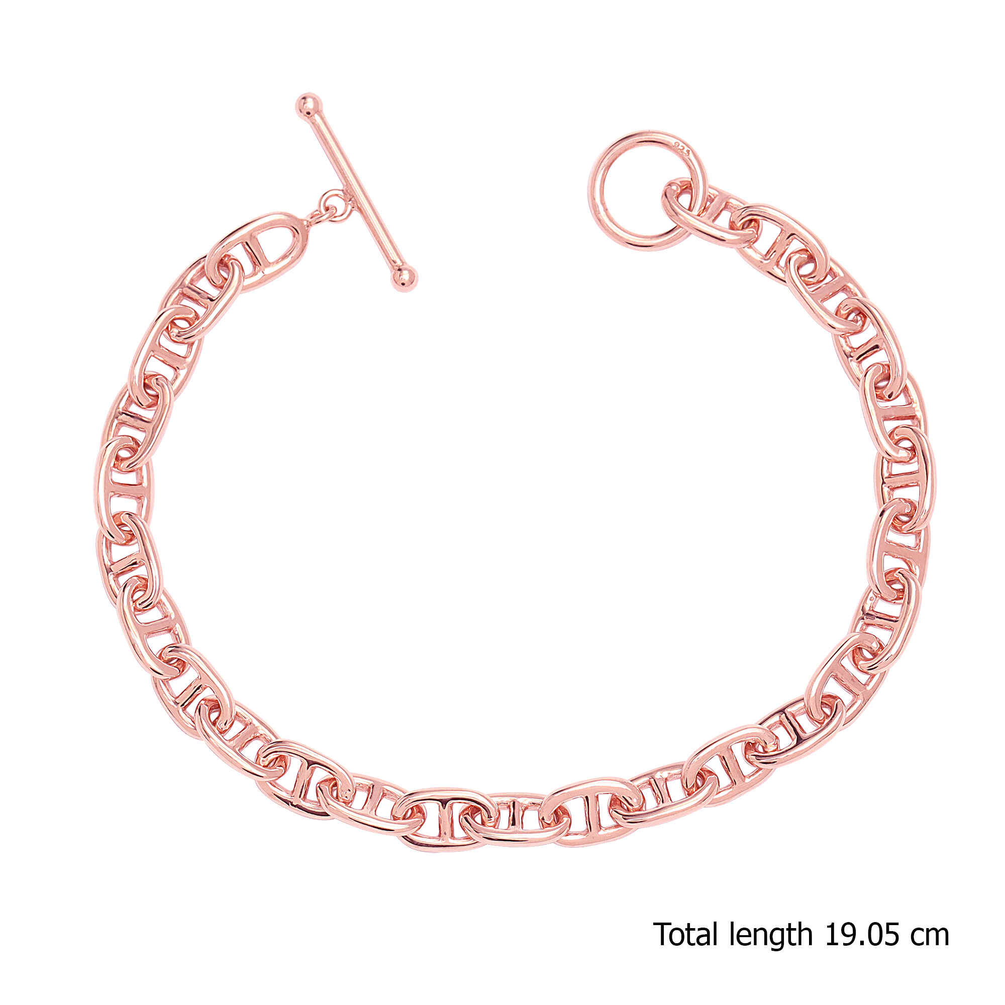 925 Sterling Silver 18K Rose Gold Bracelet for Women and Girls