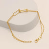 925 Sterling Silver 14K Gold-Plated Paperclip Oval Horseshoe Lock Link Bracelet for Women