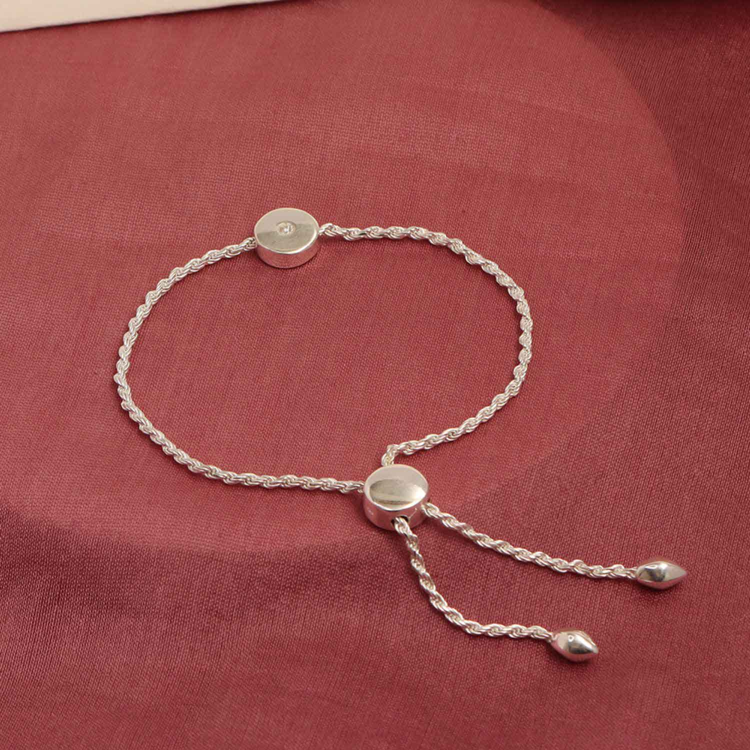 925 Sterling Silver CZ Adjustable Bracelets Linear Solo Friendship Sliding Bolo Bracelet for Women