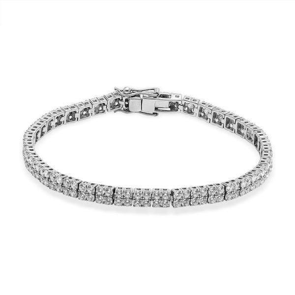 925 Sterling Silver Classic Cubic Zirconia Tennis Bracelet for Women