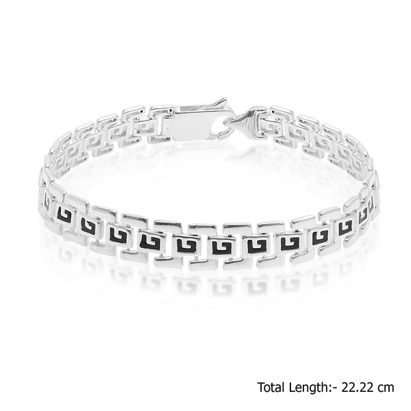 925 Sterling Silver Retro Modern Link Bracelet for Men's