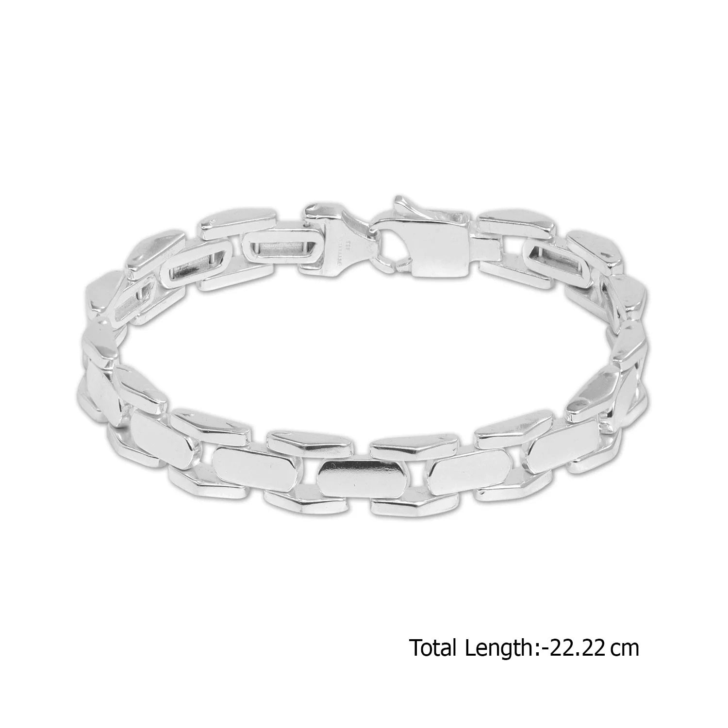 925 Sterling Silver Retro Modern Link Bracelet for Men and Boys