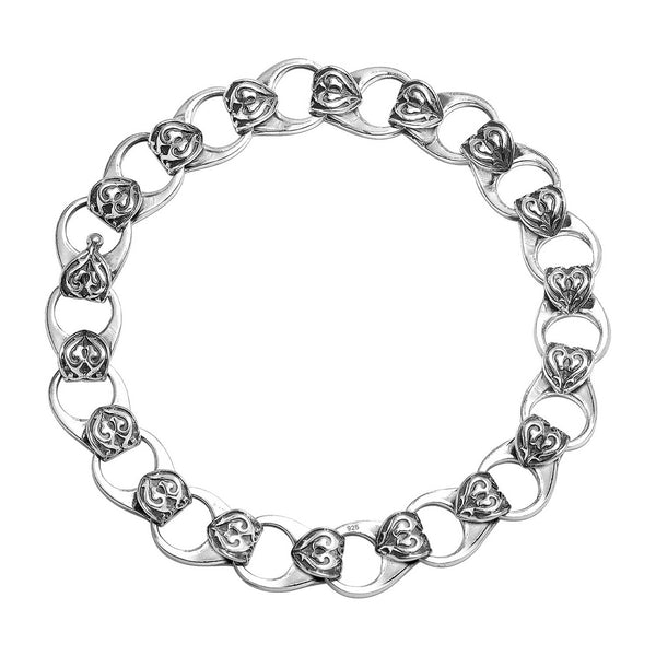 925 Sterling Silver Vintage Link Chain Heavy Bracelet for Men and Boys