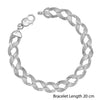 925 Sterling Silver Italian Design Link Bracelet for Men and Boys