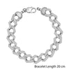 925 Sterling Silver Texture Design Link Chain Bracelet for Men and Boys