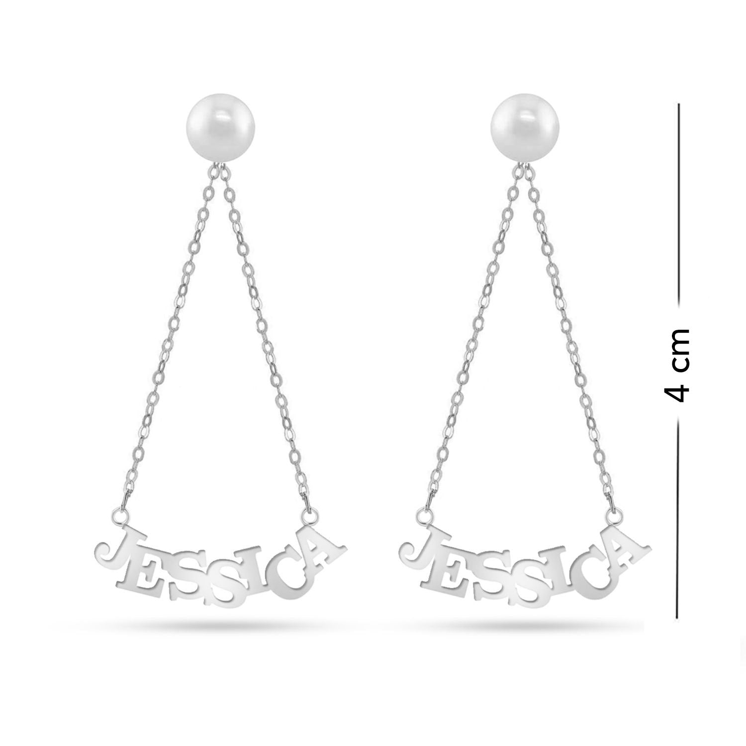 Personalised 925 Sterling Silver Name Dangler Earrings for Teen Women