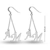 Personalised 925 Sterling Silver Initial Tassel Dangler Earrings for Teen Women