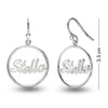 Personalised 925 Sterling Silver Name Round Shape Earring for Teen Women