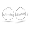 Personalised 925 Sterling Silver Name ClickTop Hoop Earrings with Personalised Photo & Message BOX for Teen Women