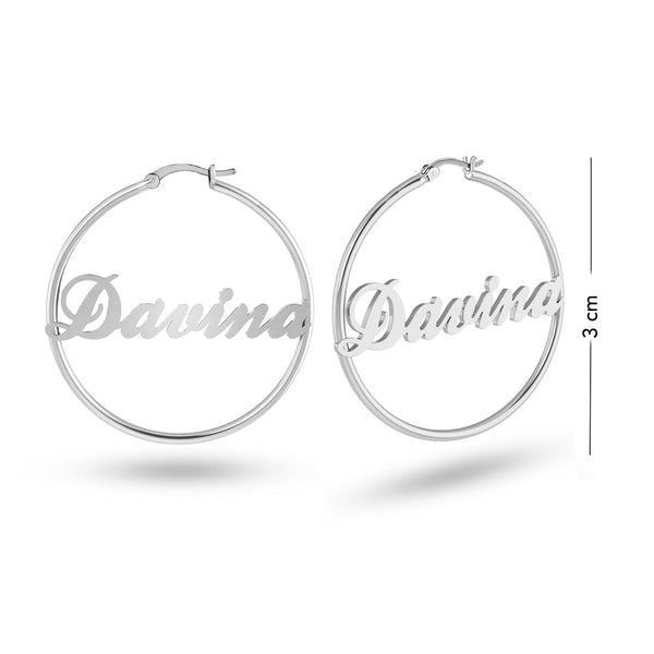 Personalised 925 Sterling Silver Name ClickTop Hoop Earrings with Personalised Photo & Message BOX for Teen Women