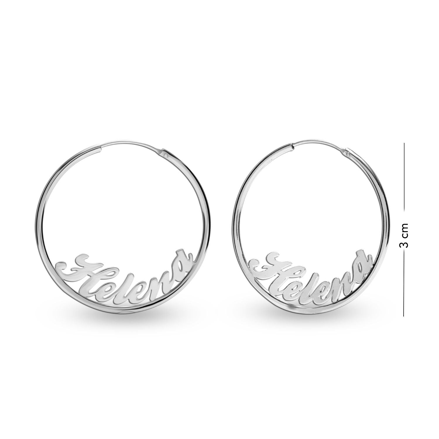 Personalised 925 Sterling Silver Name Endless Hoop Earrings with Personalised Message BOX for Teen Women