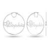 Personalised 925 Sterling Silver Heart Name BIG Hoop Earrings with Personalised Photo & Message BOX for Teen Women