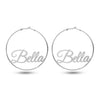 Personalised 925 Sterling Silver Name Clutchless Hoop Earrings for Teen Women