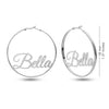 Personalised 925 Sterling Silver Name Clutchless Hoop Earrings for Teen Women