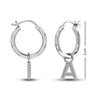 Personalised 925 Sterling Silver Initial ClickTop Hoop Earrings for Teen Women