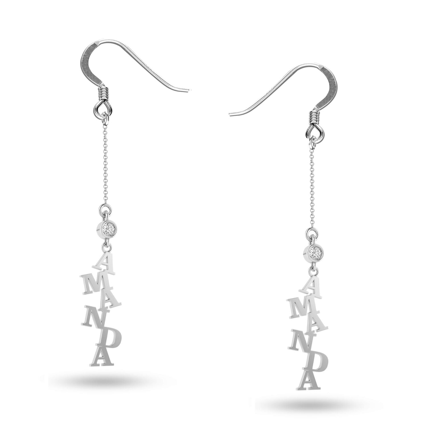 Personalised 925 Sterling Silver Name Threader Earrings for Teen Women