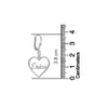 Personalised 925 Sterling Silver Name Heart Lever Back Earrings for Women Teen