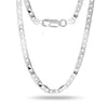 925 Sterling Silver Italian Diamond-Cut Solid Flat Mariner Link Chain Necklace for Men and Women 0.3CM