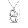 Personalised 925 Sterling Silver Interlocking Heart Birthstone Couple Necklace for Teen Women