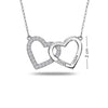 Personalised 925 Sterling Silver Interlocking Heart Couple Necklace for Teen Women