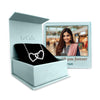 Personalised 925 Sterling Silver Interlocking Heart Couple Necklace with Personalised Photo & Message BOX for Teen Women