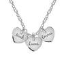 Personalised 925 Sterling Silver Engraved Set of Multi Heart Charm Name Necklace for Women