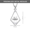 925 Sterling Silver Personalised Monogram Name Letter Rhombus Shape Custom Initial Alphabet Transparent Resin Pendant Necklace for Teen Women