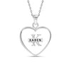 925 Sterling Silver Personalised Monogram Name Letter Heart Shape Custom Initial Alphabet Transparent Resin Pendant Necklace for Teen Women