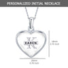 925 Sterling Silver Personalised Heart Shape Custom Initial Transparent Resin Pendant Necklace for Teen Women