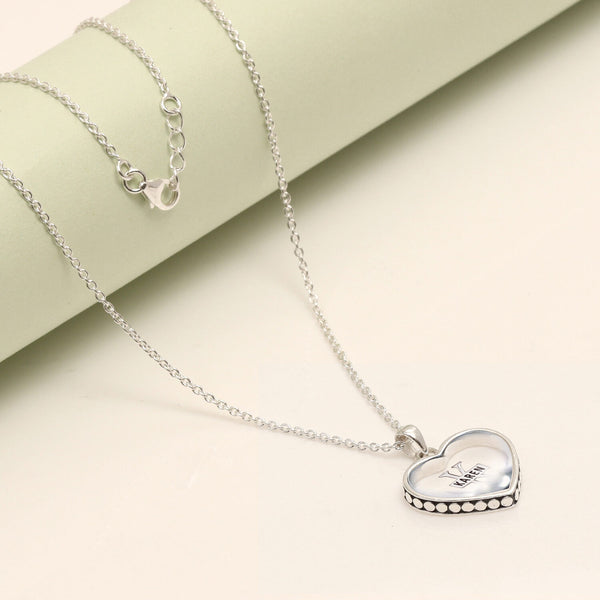 925 Sterling Silver Personalised Heart Shape Custom Initial Transparent Resin Pendant Necklace for Teen Women