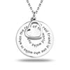 Personalised 925 Sterling Silver Engraved Inspirational Message Heart Necklace for Women