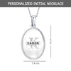 925 Sterling Silver Personalised Oval Shape Custom Initial Transparent Resin Pendant Necklace for Teen Women