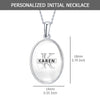 925 Sterling Silver Personalised Oval Shape Custom Initial Transparent Resin Pendant Necklace for Teen Women