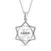 925 Sterling Silver Personalised Round Star Shape Custome Name and Initial Transparent Resin Pendant Necklace for Teen Women