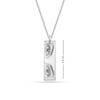 925 Sterling Silver Personalised Engraved Eyes Photo Bar Pendant Necklace with Personalised Message Box for Women