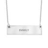 925 Sterling Silver Personalised Eyes Engraved ID & Bar Custom Photo Pendant Necklace for Women